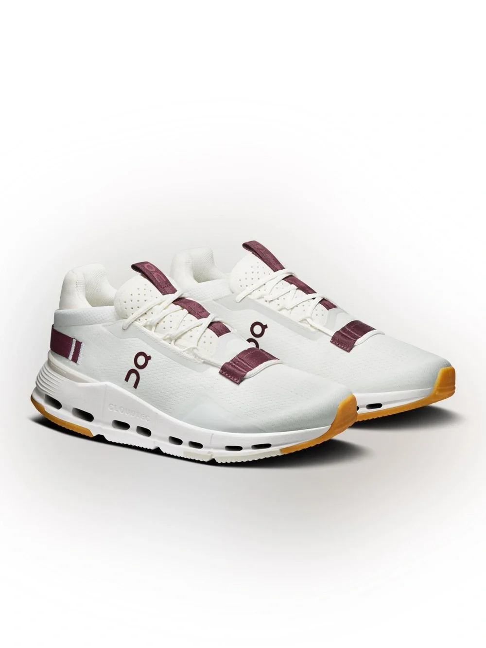 Cloudnova 2 Running Women’s Sneakers in White with Maroon & Gum